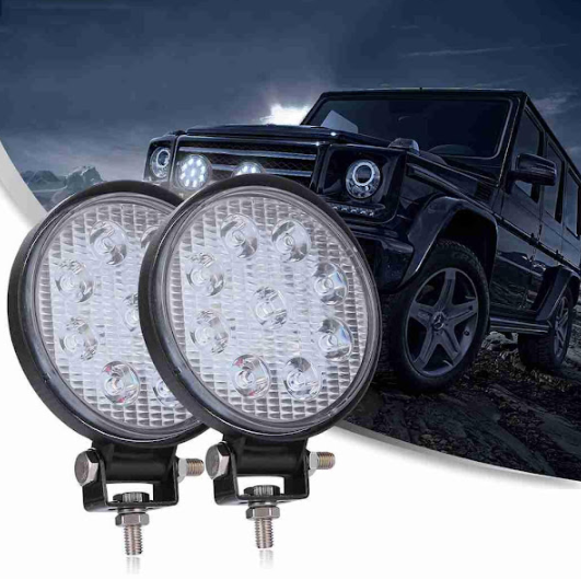 Set 2 proiectoare LED BAR, OFF ROAD, rotund, 9 LED, 27 W, 11 cm