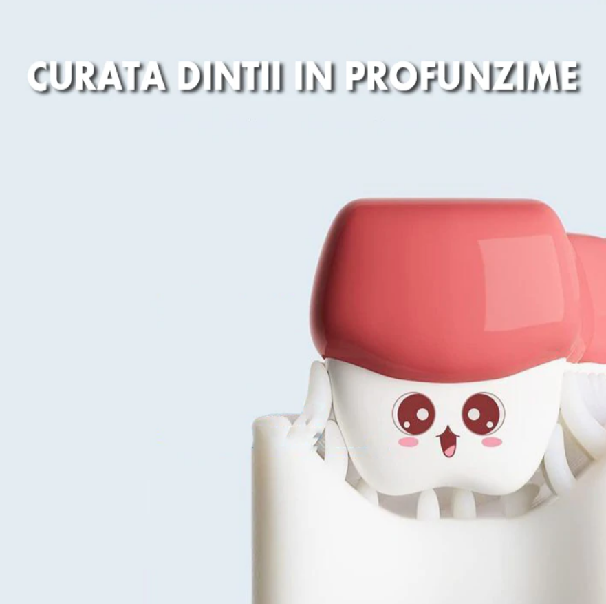 Set 2x Periuta de dinti pentru bebelusi in forma de U din silicon