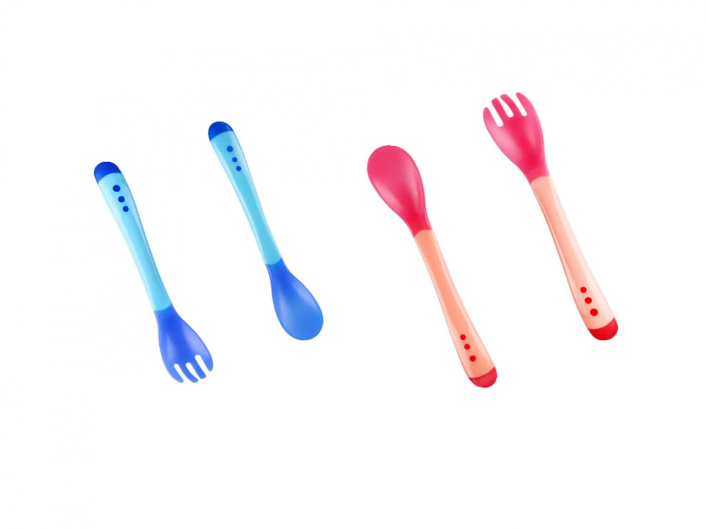 Set furculița + lingurita de masă pentru copii  cu senzor de temperatură