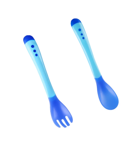 Set furculița + lingurita de masă pentru copii  cu senzor de temperatură